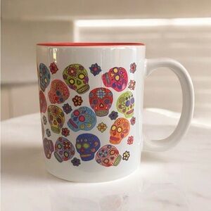 Day of the Dead Unique Colorful Skull Ceramic Coffee Mug